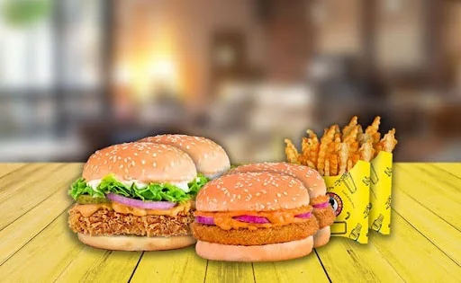 2 Big Crispy Chicken + 2 Junior Fried Chicken + 2 Dilli 6 Fries Large