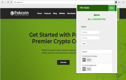 Pakcoin Wallet Extension small promo image