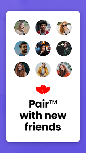 Screenshot Pair: Find, Make friends. Chat