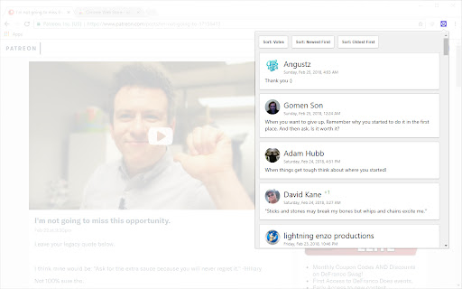 Patreon Comments