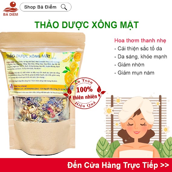 Xông Mặt Thảo Dược Hoa Khô | Da Sáng, Khỏe, Hồng Hào, Loại Thải Độc Tố | Dùng Được Với Máy Xông Mặt - Shop Bà Điểm