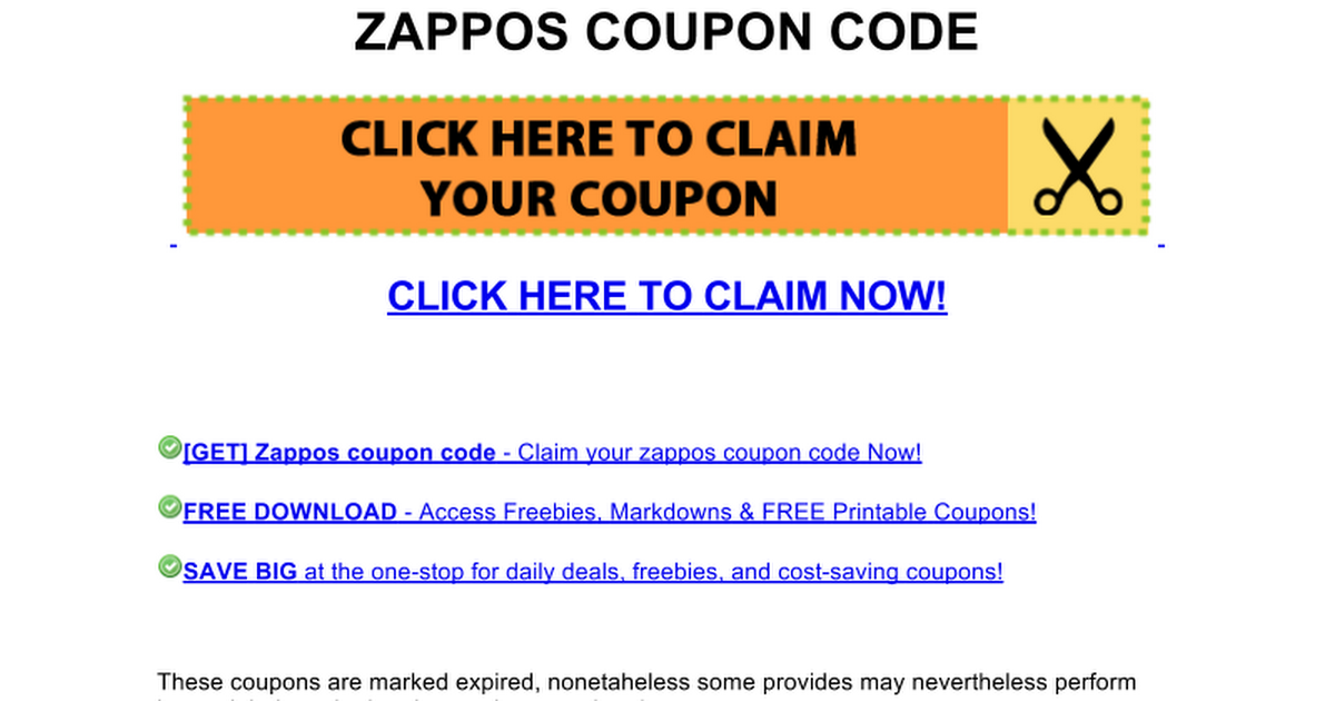 zappos coupon code Google Docs