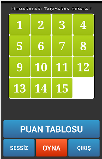 15 Sayı Puzzle