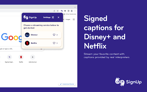 SignUp - Sign Language for Netflix & Disney+