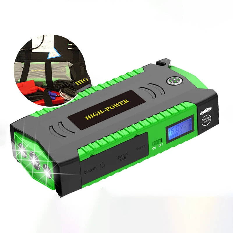 Mobiele Oplader met Elektrische Ontsteking, Boordontsteking en Reservebatterij. Laad je apparaten op en start je auto.