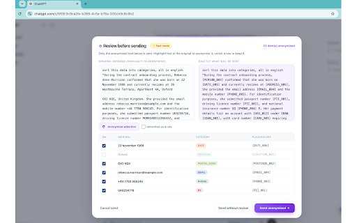 Local Redactor AI — Privacy for ChatGPT & Claude screenshot 2