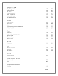 Hotel Kalinga menu 8