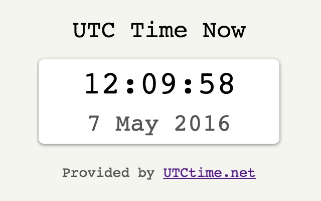 UTC Time Now