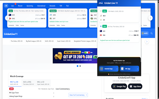 IPL & Cricket Live Scores - CricketLive11 screenshot 1