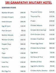 Sri Ganapathy Military Hotel menu 1