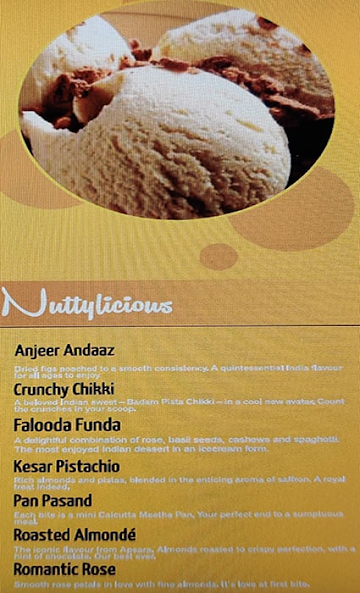 Apsara Ice Creams menu 