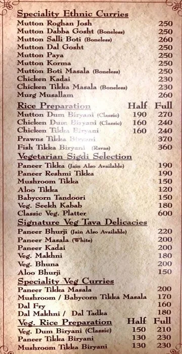 Bademiya menu 