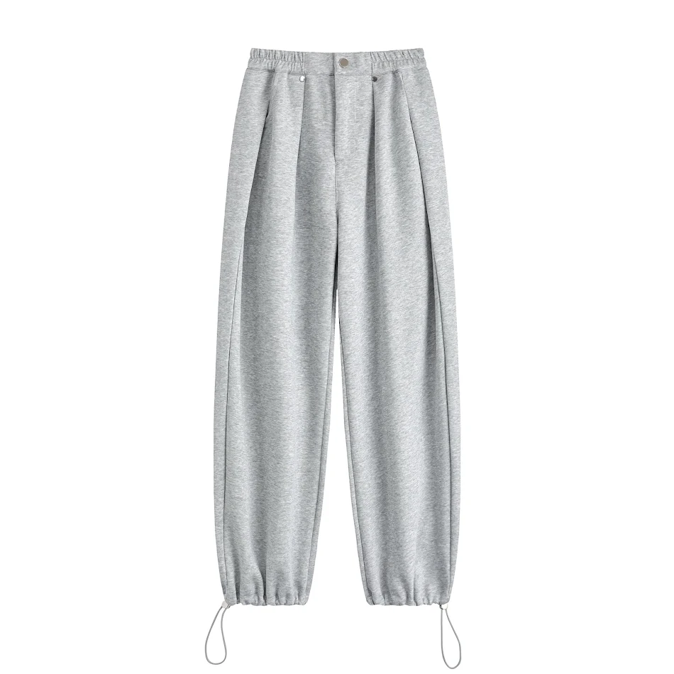Pantalones deportivos sueltos de color sólido para mujer, ideales para fitness. Comodidad y libertad de movimiento para tus entrenamientos y actividades diarias.