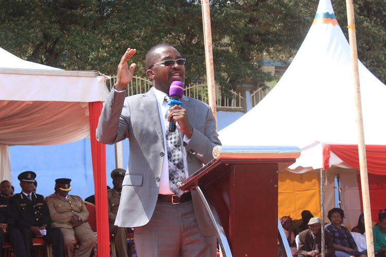 Governor Mwangi wa Iria in Murang'a town during the Madaraka Day celebrations