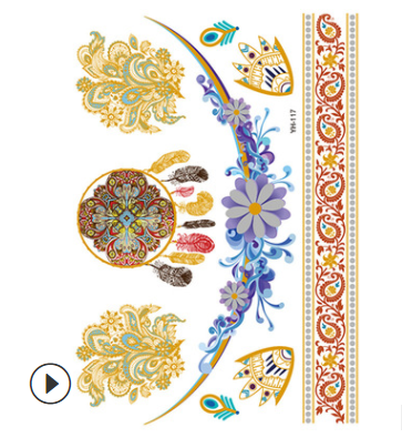 Tatuajes Metálicos Dorados Impermeables Pegatinas Temporales Efecto Joya para Piel Duraderos y Elegantes para un Look Brillante