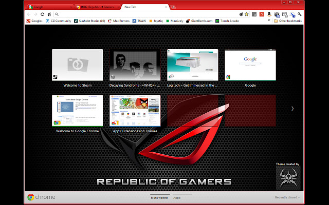 WF gamer asus theme google chrome