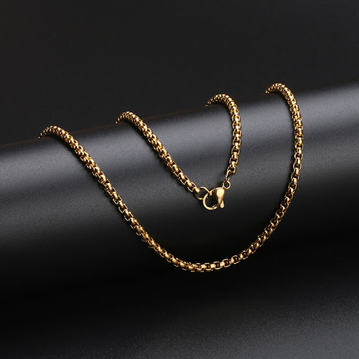 Title 4, Stainless Steel Square Pearl Necklace. A stylis...