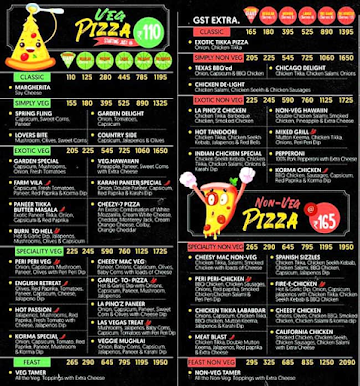 La Pino'z Pizza menu 