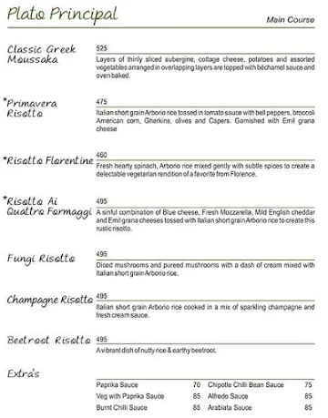 Quesso Ristorante menu 