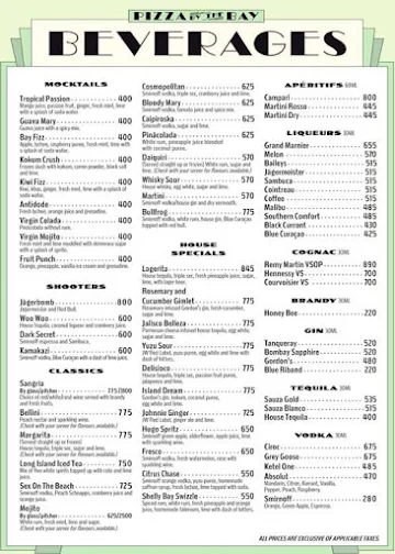 Pizza By The Bay menu 