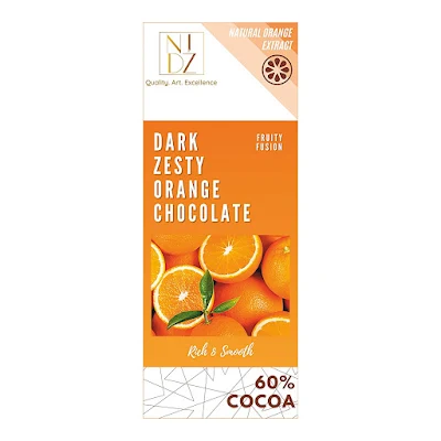 NID'Z 60% Dark Zesty Orange Chocolate - 40 gm