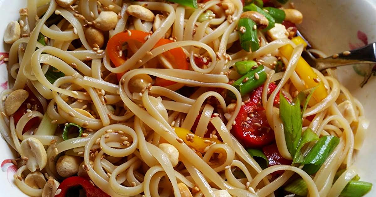 ~ Asian Linguine Salad ~ My Way | Just A Pinch Recipes