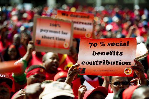 Numsa members on strike. File photo.