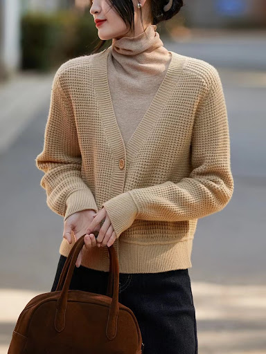 Title 5, Lazy solid color knitted womens cardigan, soft...