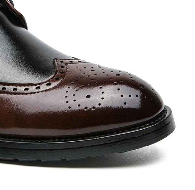 Heren leren high-top schoenen met trendy contrastkleuren, casual. Comfortabele en modieuze schoenen voor dagelijks gebruik.