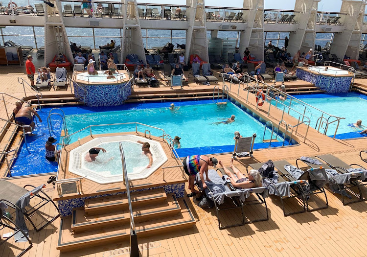 The pool deck on deck 12 of Celebrity Equinox. 