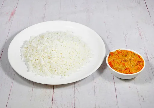 White Rice With Chicken Curry