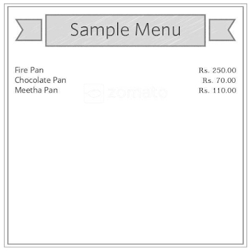 Shankar Pan Shop menu 