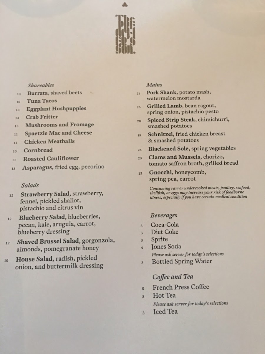 Sample of the menu. Everything is gluten-free and plenty of dairy-free options. Call ahead for reservations.