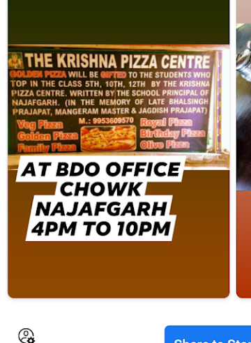 The Krishna Pizza Center Foodcart menu 