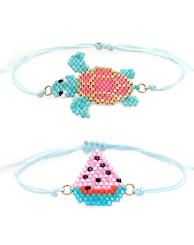 Bracelet animal tortue tissé à la m - 0