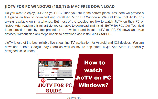 JioTV for PC - Windows & Mac 