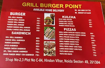 Unique Burger menu 