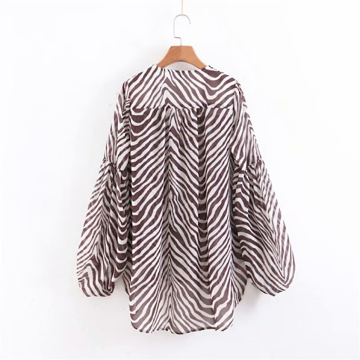 Title 8, Dames leopard print losse blouse met lange mouw...
