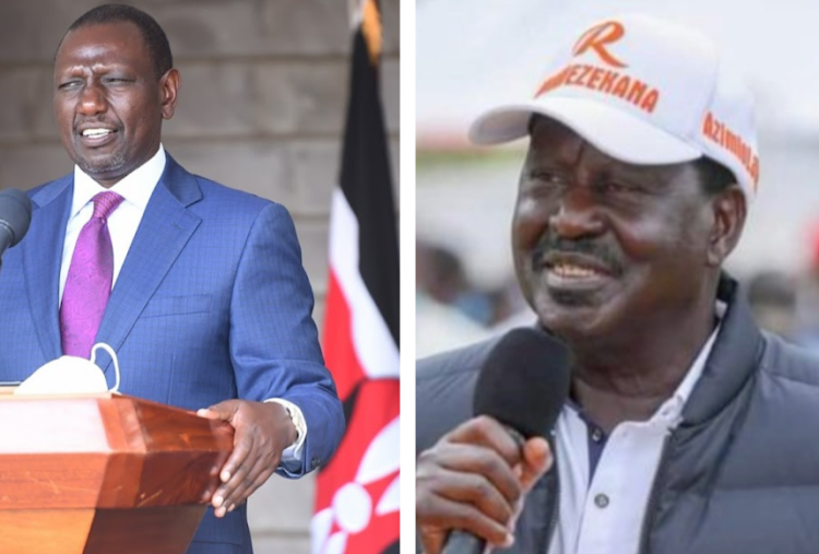 The two presidential Contenders William Ruto and Raila Odinga./THE STAR