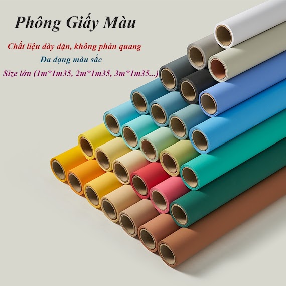 (1M35X3M) Phông Nền Giấy Màu Tiêu Chuẩn Mỹ Chụp Ảnh Sản Phẩm, Beauty, Lookbook Với 22 Màu