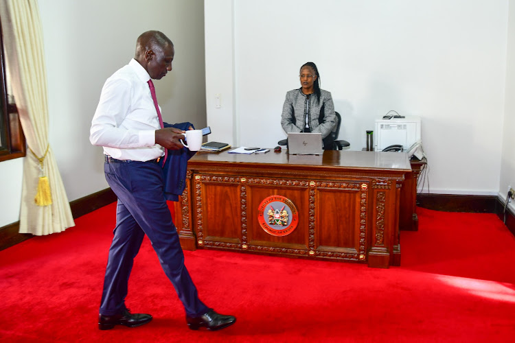 President William Ruto at his State House office, Nairobi preparing to depart for KICC for the last day of the Africa Climate Summit on September 6, 2023