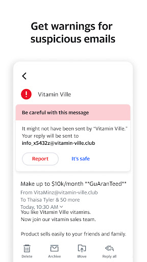 Screenshot Yahoo Mail – Organized Email