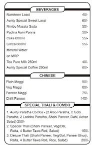 Aunty De Special Tawa Paratha menu 2