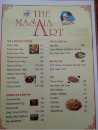 The Masala Art menu 1