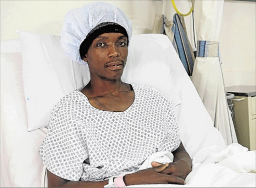 Mandla Tozama, 36, is about to undergo surgery to correct his squint, at no cost, at Life St James Hospital in East London Picture: SIBONGILE NGALWA