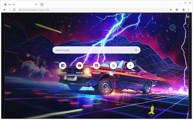 Synthwave Hintergrundbilder Neuer Tab