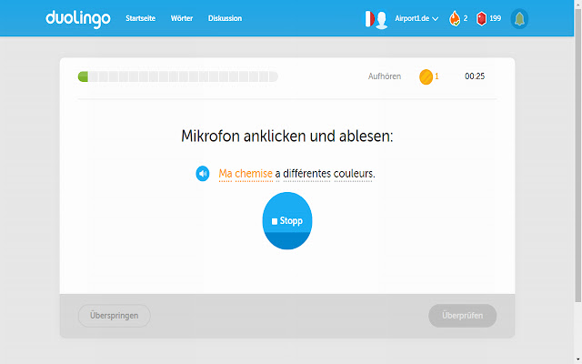 Airport1 Duolingo Improvement chrome extension