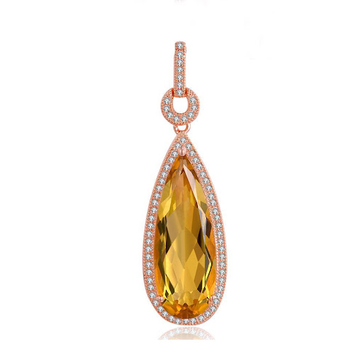 Title 7, 925 Sterling Silver Pear Shape Citrine Jewelry....