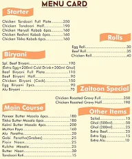 Zaitoon Biryani menu 1