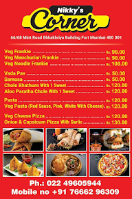 Nikky's Corner menu 1